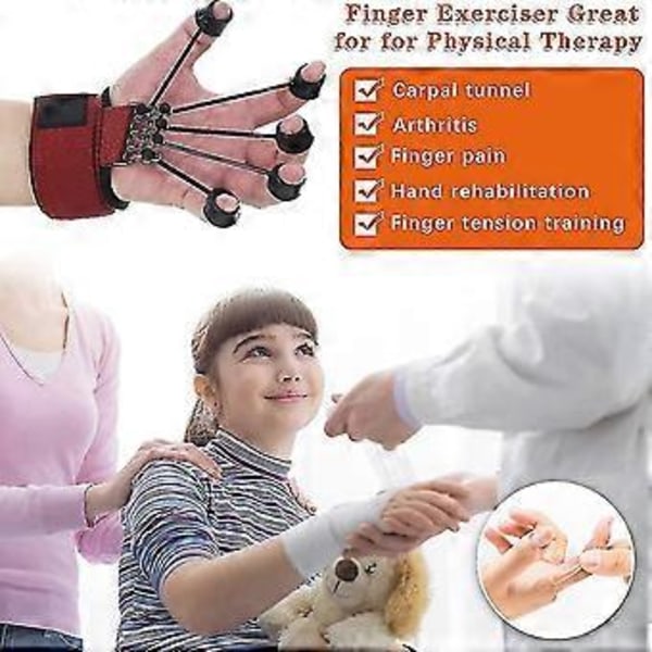Finger Tränare Finger Motståndsband Finger Styrketränare, Hand Styrka Rehabilitering Träning
