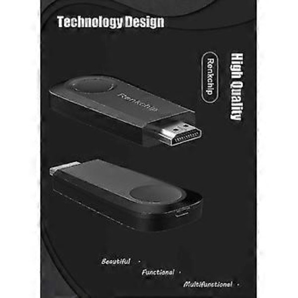 HDMI langaton näyttöadapteri, Wifi 1080p mobiilinäytön vastaanotin iOS Androidille TV-projektoriin, tukee Miracastia