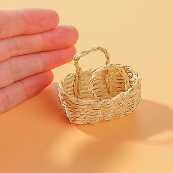 1/12 Mittakaavan Huonekalut Suuri Kori Vetable Ruoka Punottu Rotta