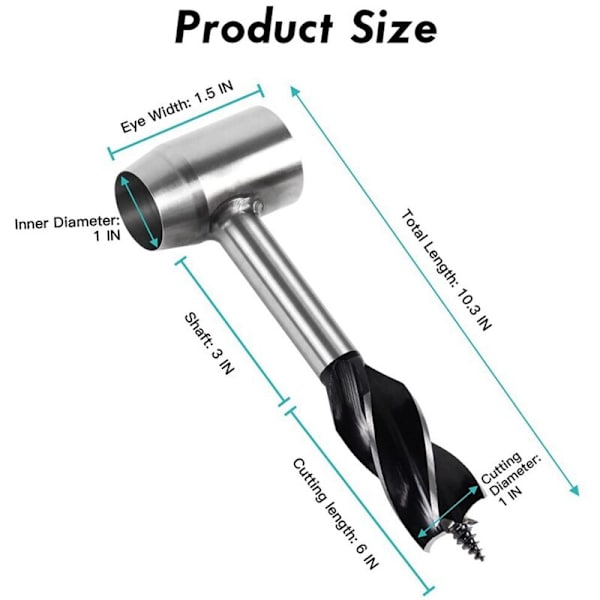 Settler Survival Tool Craft Gear Tools Hand Drill Wood Eye Wood Drill Peg Hand Hole Maker för utomhuscamping