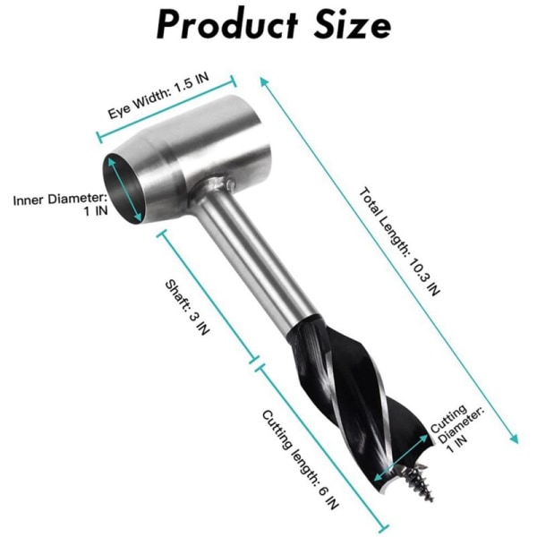 Settler Survival Tool Craft Gear Tools Hånd Drill Wood Eye Wood Drill Peg Hånd Hull Maker for Utendørs Camping