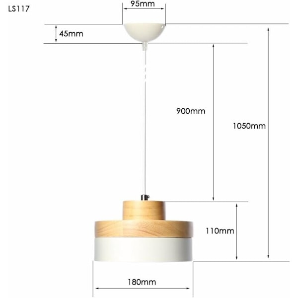 Moderni puu- ja metalliriipusvalaisin Valkoinen lampunvarjostin Teollinen LED-lampunvarjostin Moderni riippuvat kattovalaisimet 1 valaisin ruokailuun