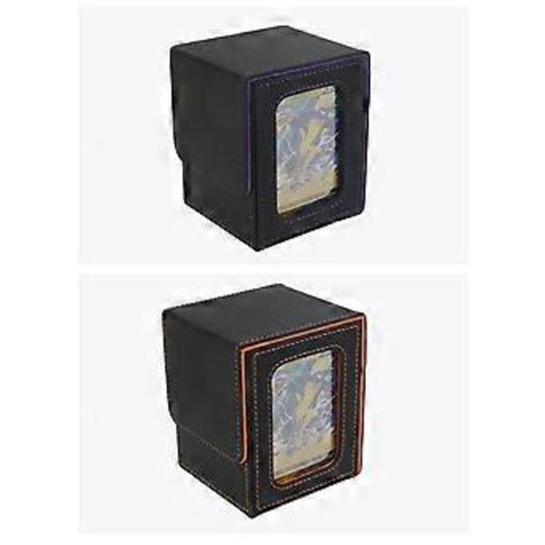 100+ Spelkortsbox Kortförvaringsbox Portabel Förpackningsbox - Svart & Lila