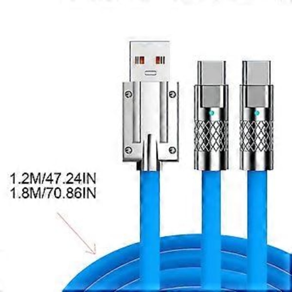 Dobbelt USB Type C Opladerkabel 2 i 1 USB C Kabel Splitter Synkroniseringsladekabel
