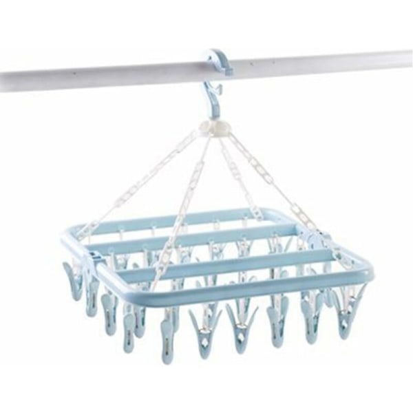 Sock Drying Rack, Plastic Laundry Drying Rack med 30 vindtäta krokar, Modern Style Folding Hanger, för strumpor, underkläder, skoinlägg, etc-