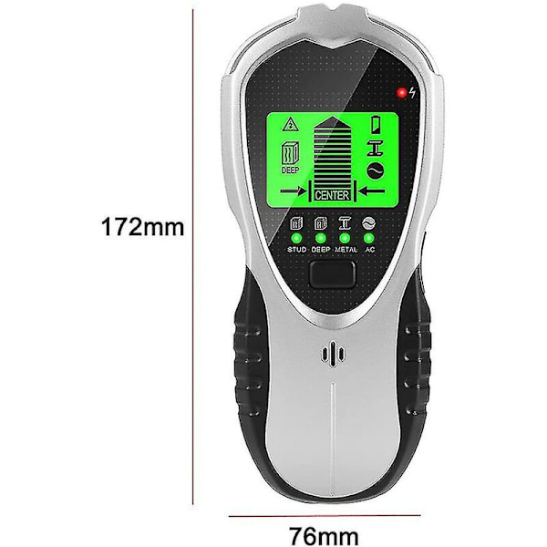 Kabeldetektor Väggskanner Detektor 4 i 1 Multifunktionell Med Lcd-display Ljudlarm, Metalldetektor För Metall Trä Ström  Mo