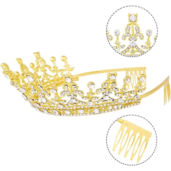 Kronor för kvinnor drottning guld kristall strass hår smycken dekor för damer
