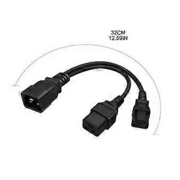 IEC 320 C20 til C13+C19 Strømkabel C20 Han til C13+C19 Y Splitter Adapter Forlænger Strømkabel til Computer Printer