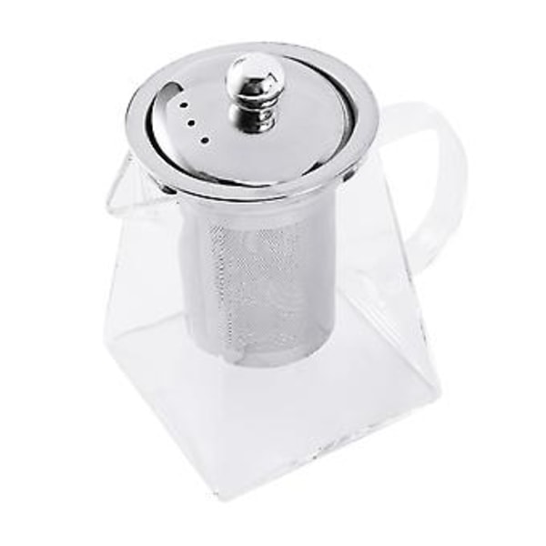 Firkantet tekande i glas med si, 550 ml borosilikat tekande med ser, klare tekander til blade Fo