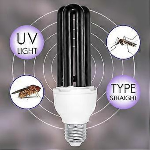 E27 40W UV Ultraviolet Fluorescerende Blacklight CFL Lyspære Lampe 220V Form: Lige Watt Forbrug Spænding: 40W DC 12V