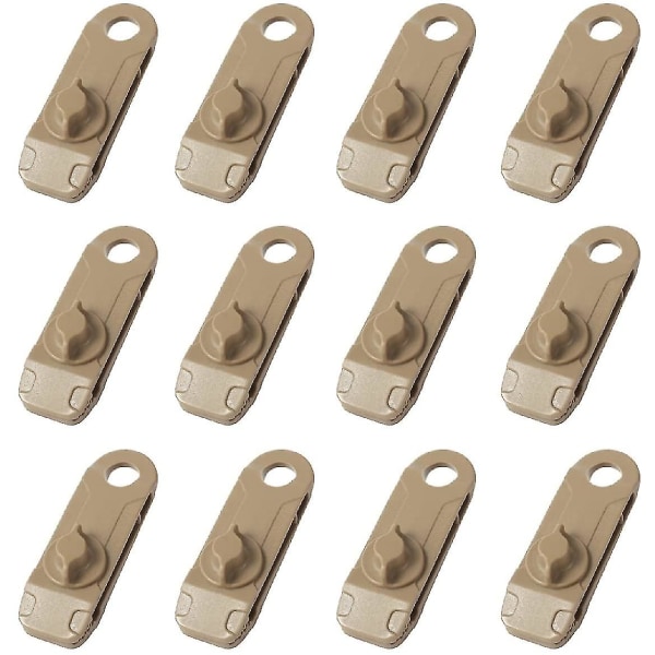 Presenningklämmor 12 st Markklämma Krokodilformade Plasttältklämmor För Camping Markis Utomhusaktiviteter (brun, 8,5x2,6x2,8cm)