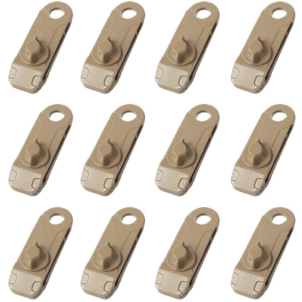 Presenningklemmer 12 stk Bakkeklemme Krokodilleformet Plasttelt Klemmer For Camping Markise Utendørsaktiviteter (brun, 8,5x2,6x2,8cm)