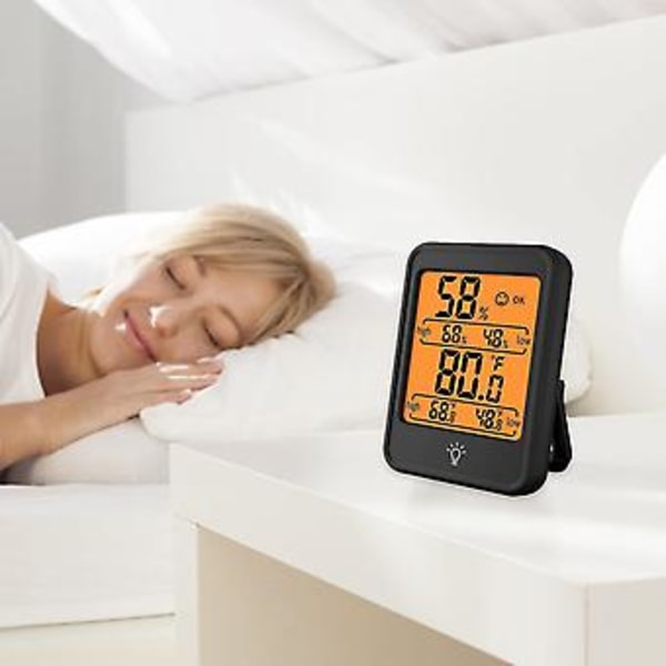 Generisk Lufttemperatur Termometer, Rum Hygrometer Termometer | Temperatur- og Fugtighedsmåler til Babyværelse, Stue, Kælder, Drivhus, O