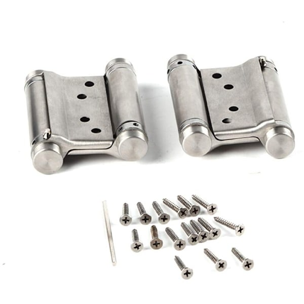 2pcs/lot 3 Inch Stainless Steel Spring Hinge Two Way Open Automatic Closing Door Spring Hinge Cowboy Door Fence Dedicated