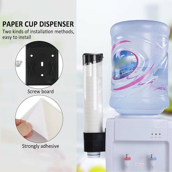 Papirkopsdispenser, 60-80 Plast Papirkops Opbevaringsarrangør med One Touch Knap Praktisk Kopholder, Zeroneiauh2c5ste-02, Sort