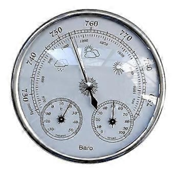 3-i-1 Väderstation med Urtavla Barometer Termometer Hygrometer Barometriskt Tryck Temperatur Luftfuktighet