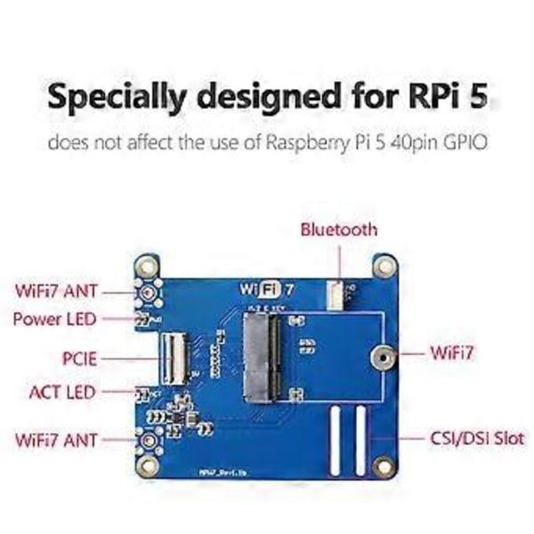MPW7A för 5 PCIE till M.2 E-Key WiFi7 Modul BE200 Stöd TPU/WiF6E AX210/AX200 Adapterkort