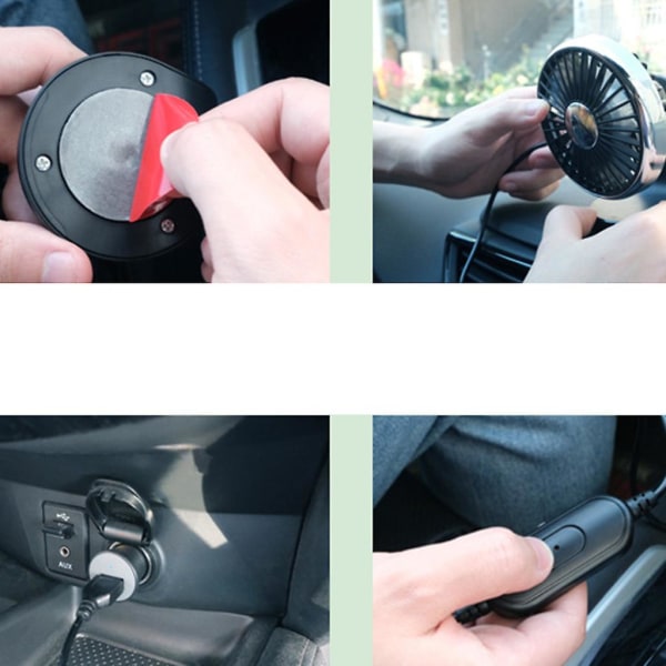 Til Dc 5v Usb-drevet 3-trins bærbar mini bilventilator auto luftkøling