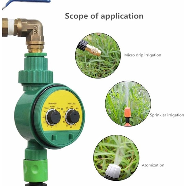 Europeisk standard automatisk bevattningstimer Spraybar bevattningskontroll Elektronisk trädgårdstimer skivspelare (2 st)