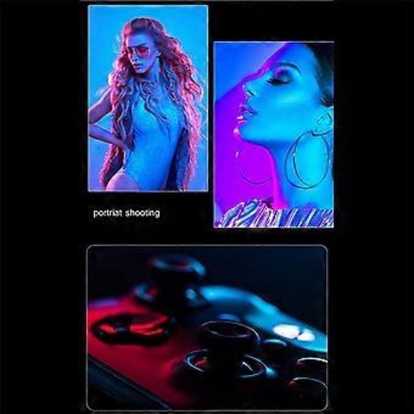 2500K-9000K LED RGB Kameralys Fargeutgang Videolyssett Dimbar Panellys Oppladbart LED-lys Svart
