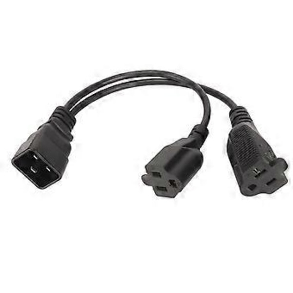 IEC320-C14 Hane till Nema 5-15R+ 5-20R Hona Strömförsörjningsomvandlare Kabel Sladd