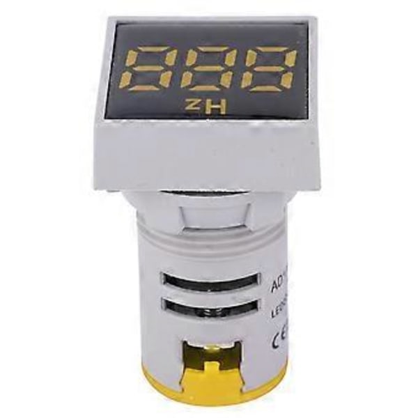 Firkantet Digital Display LED Indikationslys AC100~380V 20~75Hz Frekvensmåling (Gul)