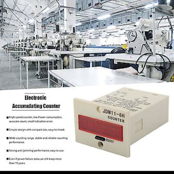 JDM11-6H 6-siffrig Elektronisk Räknare AC220V