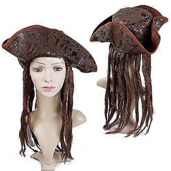Halloween-päähine kapteeni merirosvohattu peruukki aikuisten cosplay merirosvohattu roolileikkirekvisiitta