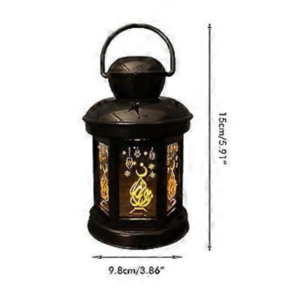 Ramadan LED Lanternelys Eid Mubarak Ornamenter Lampe Eid Ramadan Hjemmefest Dekor