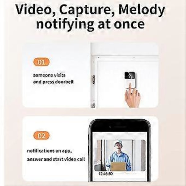 Trådlös Video Dörrklocka Kamera Wifi Övervakning Intercom Säkerhet