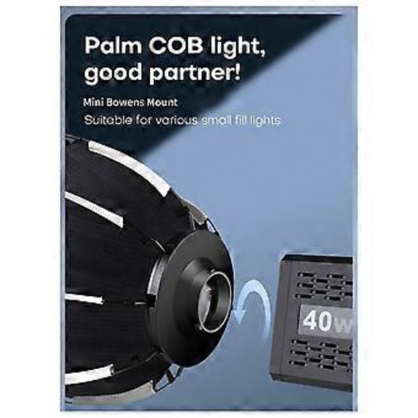 30 cm ottekantet softbox mini Bowens mount hurtigudløser honeycomb grid softbox til ZU60 eller M60 COB fill light studio