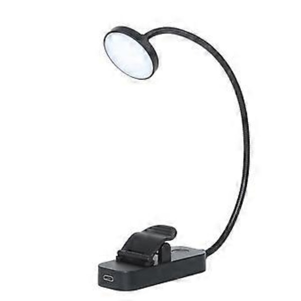 Klype-på Skrivebordslampe Leselampe for Reise Soverom Bok Hvit/Svart