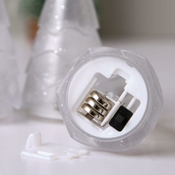 Set med 4 julgran nattljus dekoration julstämning varm gul elektroniskt stearinljus två stycken transparent och två pi