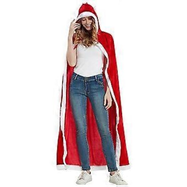 Julekappe Julemandskappe Hætte Cape Kostume til Kvinder Cosplay Sceneoptræden Kostume Juledekoration L