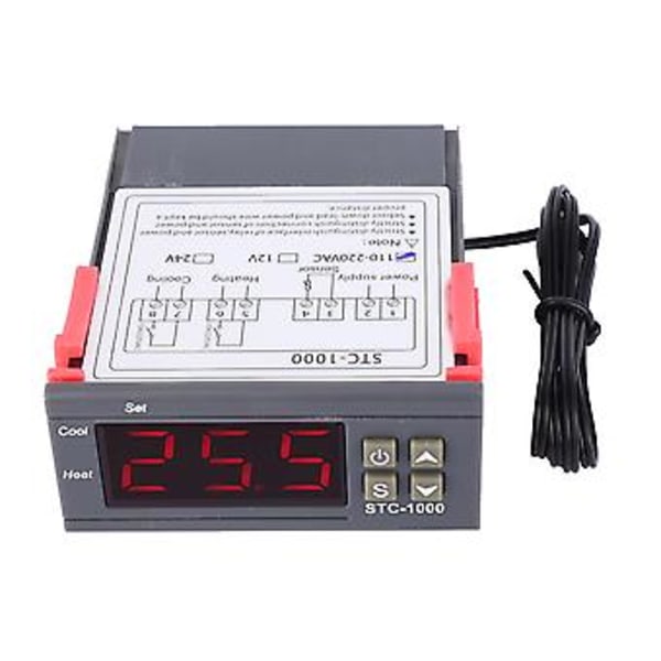 STC-1000 Digital Temperaturkontroller Dobbel Reléutgang Termostat med NTC (110V - 220VAC)