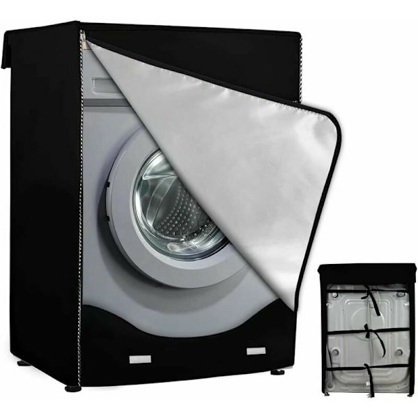 Front Load Washing Machine Protective Cover - Waterproof, Dustproof XL（60x64x85CM) Black——