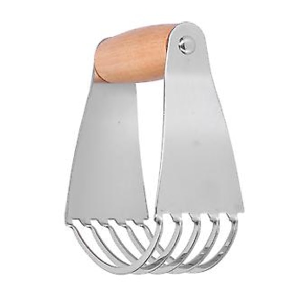 Dejælter i rustfrit stål, kageælter og dejdeler, professionel kagedeler med kraftige blade, træfarve