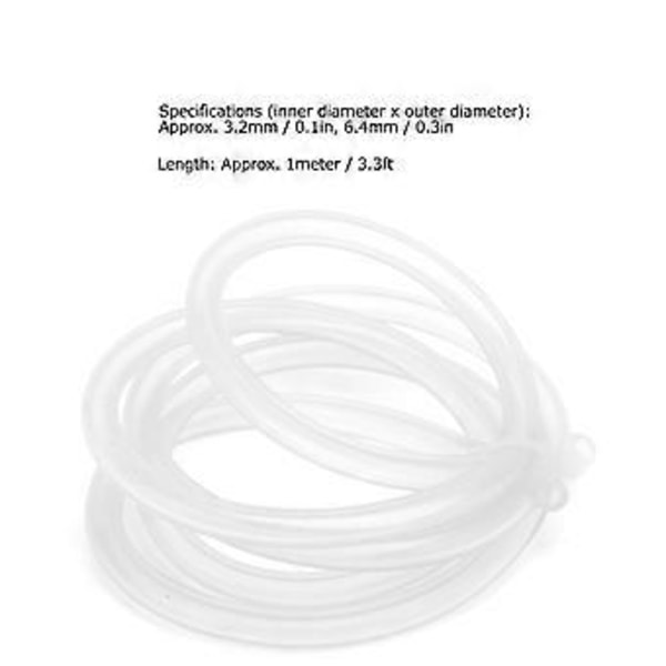 Peristaltisk Pumpe Slange Silikoneslange Hydraulisk Udstyr Tilbehør Transparent 1 Meter 3,2mmx6,4mm