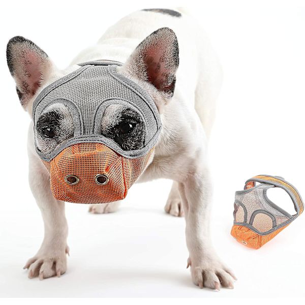 Kortsnutade hundmunstycken - Bulldogmunstycke Justerbart andningsbart nät hundmunstycke
