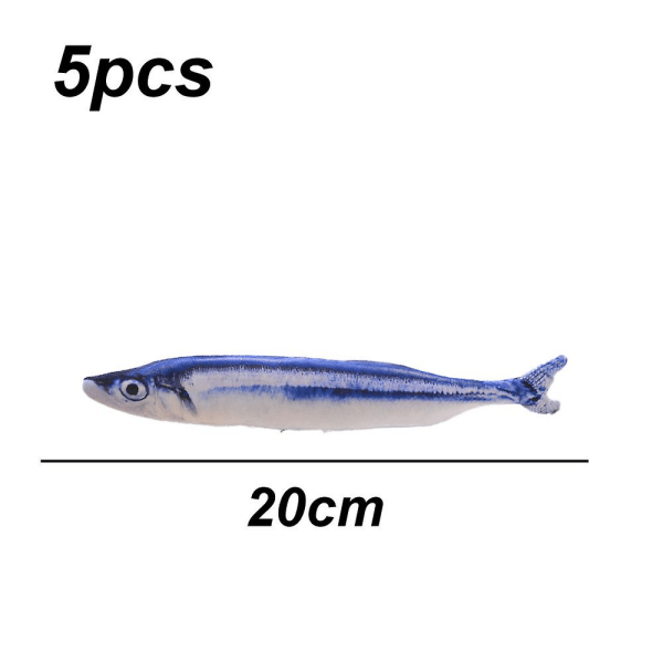 5 stk. katteurt legetøj simulerer fisk form fluffy katteurt interaktivt kæledyr pude tygge forsyninger Style4