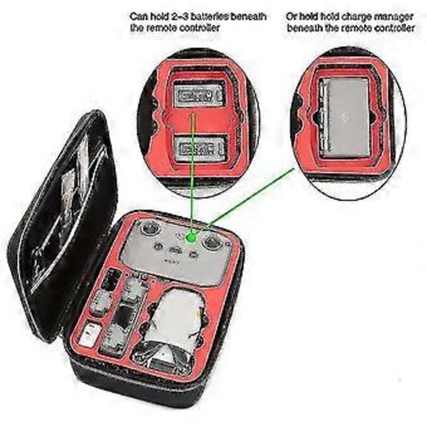 Til Dji Mini 2 Fly More Combo Opbevaring Håndtaske Stødsikker Rc Drone Tilbehør Bæretaske Boks Sort/sort