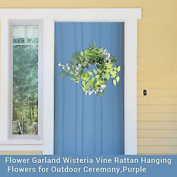 2 stk. 2,1 m/stk. Kunstig Wisteria Ranke, Blomsterguirlande Wisteria Ranke til Udendørs Brug