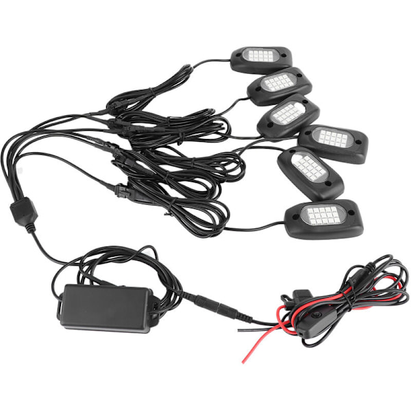 6 stk bilchassis omgivelseslys bilutvendig dekorasjon RGB LED neonlampe for Jeep ATV SUV