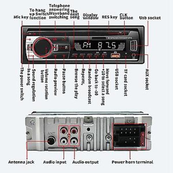 Autosoitin 520 Usb Plug-in Radio Tooth Hands- Mp3-soitin Less Music Un