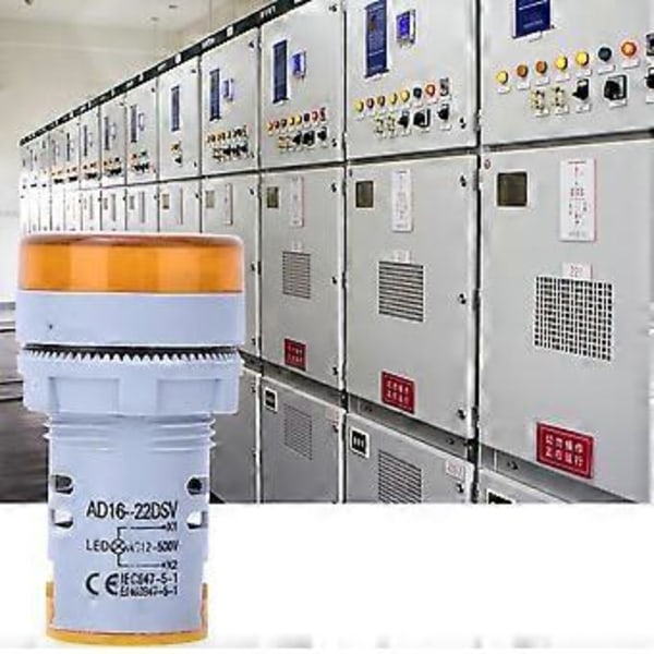AD16-22DS LED Indikatorlampa Digital Display Voltmeter AC 60V-500V Spänningsmätare Gul