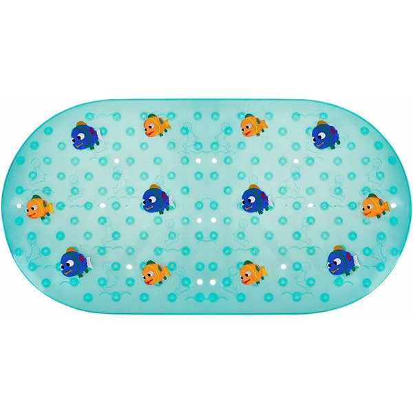 Non-Slip Bath Mat, Anti-Slip Shower Mat, Non-Slip Baby Bath MatNon-Slip Bath Mat for Baby Adults Fish Pattern Blue 69x39cm