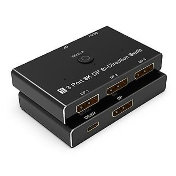 Displayport 1.4 Splitter 1x3 Växlare 8k@30hz HD-skärm