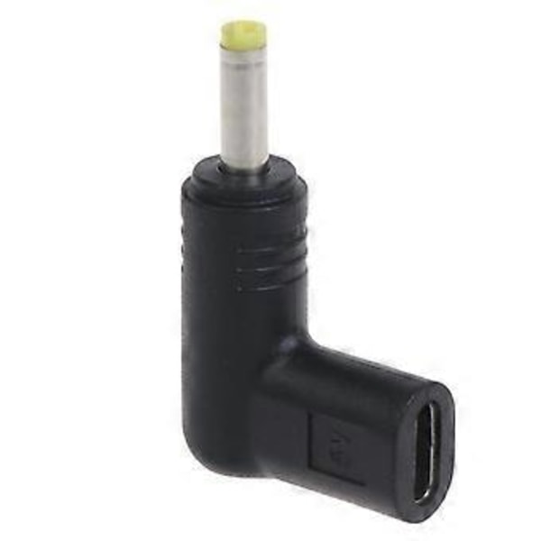 Laptop Strømlader Adapter Kobling Type-C Hunn til DC Hann Jack 4.0x1.7mm 90 Graders Plugg Konverter