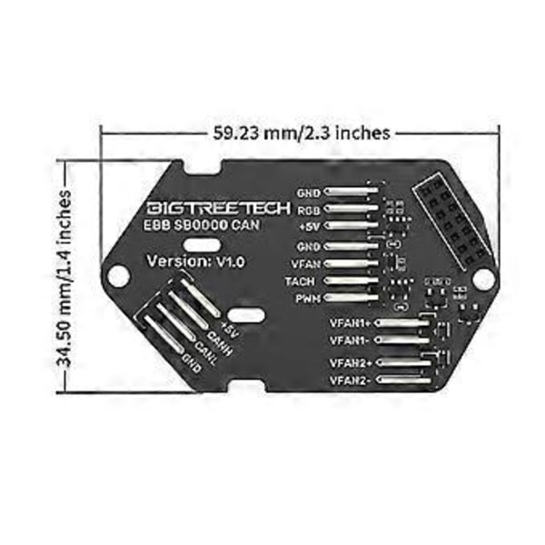 3D-utskrift EBB SB0000 CAN V1.0 Expansionskort för EBB SB2209/SB2240 Extruder Breakout Board