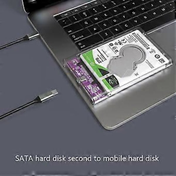 2.5in HDD Kabinet Boks Understøtter 6Gbps Sata til USB TypeC Harddisk Kabinet